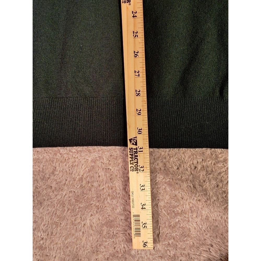 Vintage Polo Ralph Lauren Mens Merino Wool Polo Sweater Green XL Long Sleeve - Picture 7 of 10